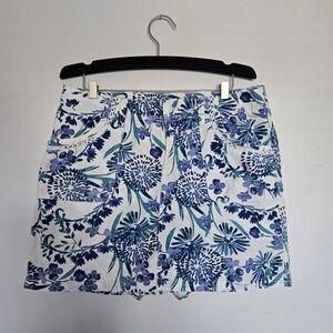 St. Johns Bay Floral Blue and Green Skort